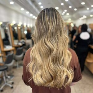 Hugh Campbell hair group blonde balayage 